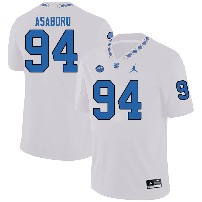 Jordan Brand Men #94 Wisdom Asaboro North Carolina Tar Heels College Football Jerseys Sale-White